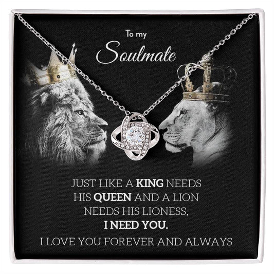 To My Soulmate | I Love You, Forever & Always - Love Knot Necklace