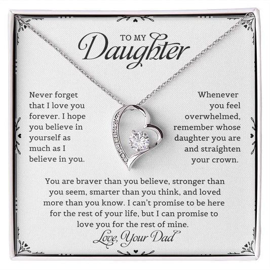 To My Daughter | Never Forget That I Love You - Forever Love Necklace